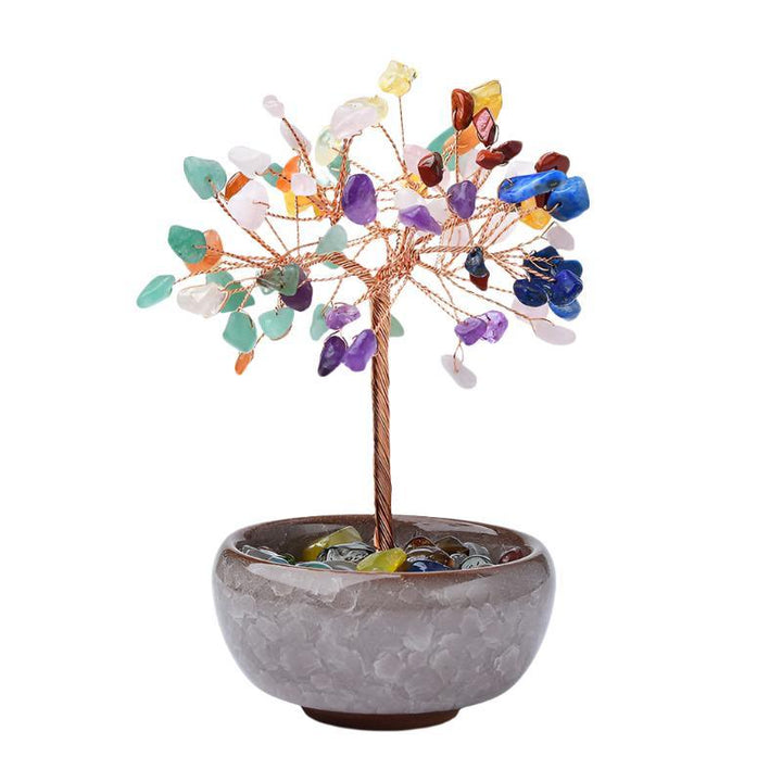 crystal bonsai tree office desktop ornament