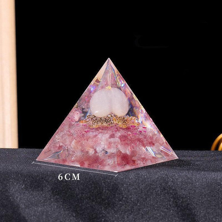 details of crystal tower pyramid ornament resin energy ornament