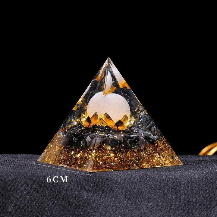 details of crystal tower pyramid ornament resin energy ornament