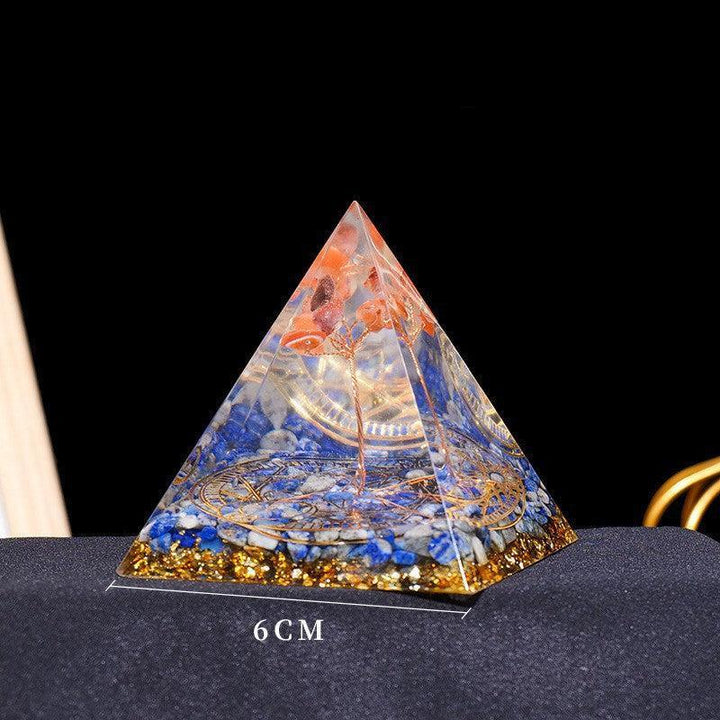 details of crystal tower pyramid ornament resin energy ornament