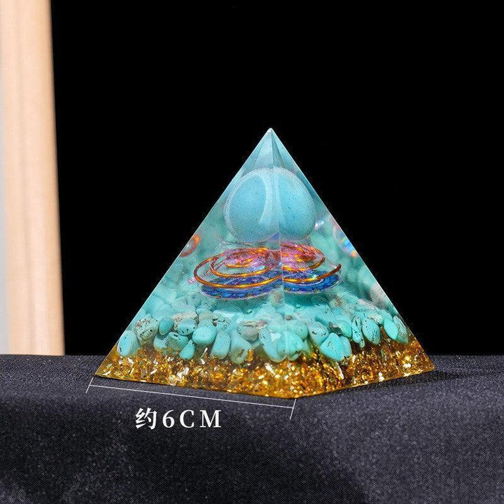 details of crystal tower pyramid ornament resin energy ornament