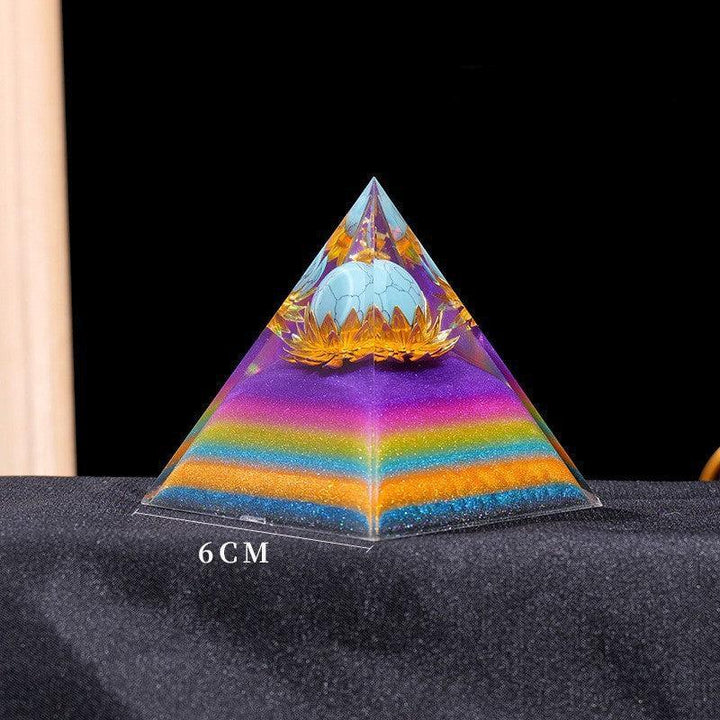 details of crystal tower pyramid ornament resin energy ornament