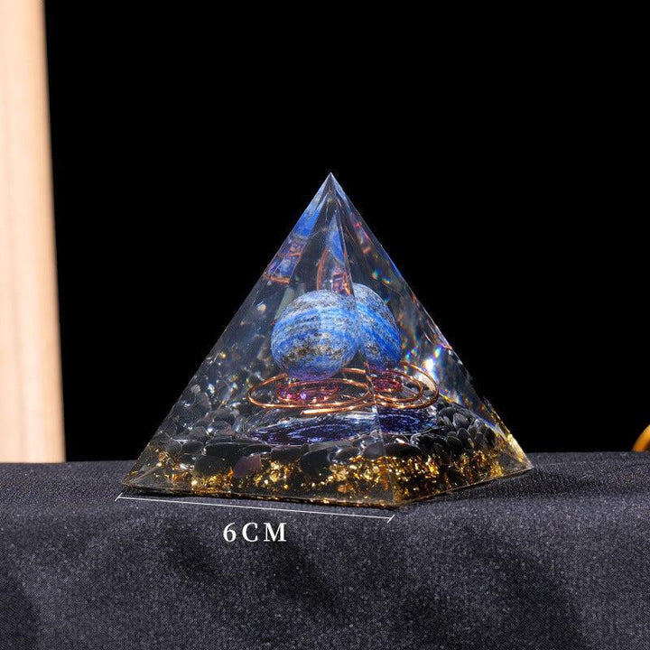 details of crystal tower pyramid ornament resin energy ornament