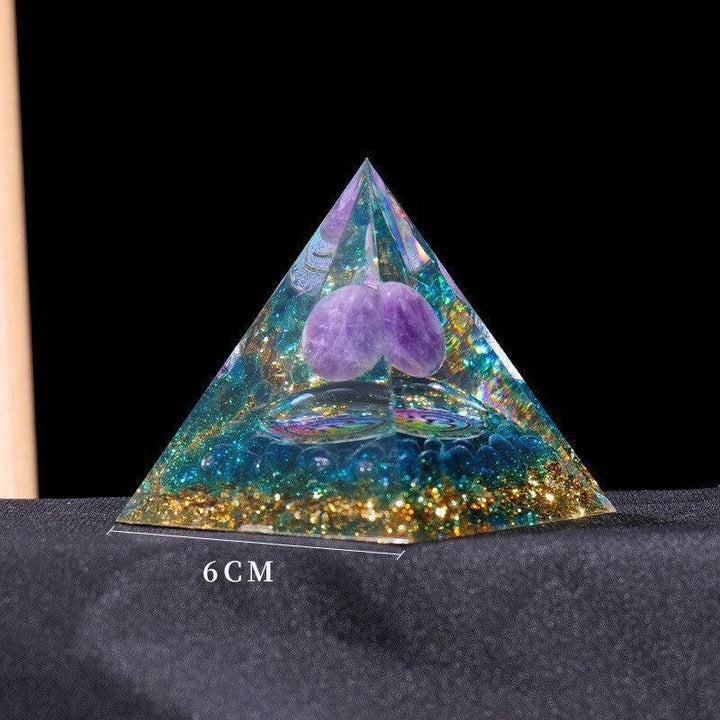 details of crystal tower pyramid ornament resin energy ornament