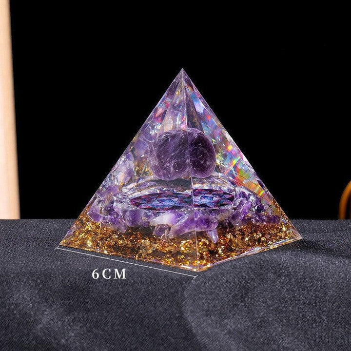 details of crystal tower pyramid ornament resin energy ornament