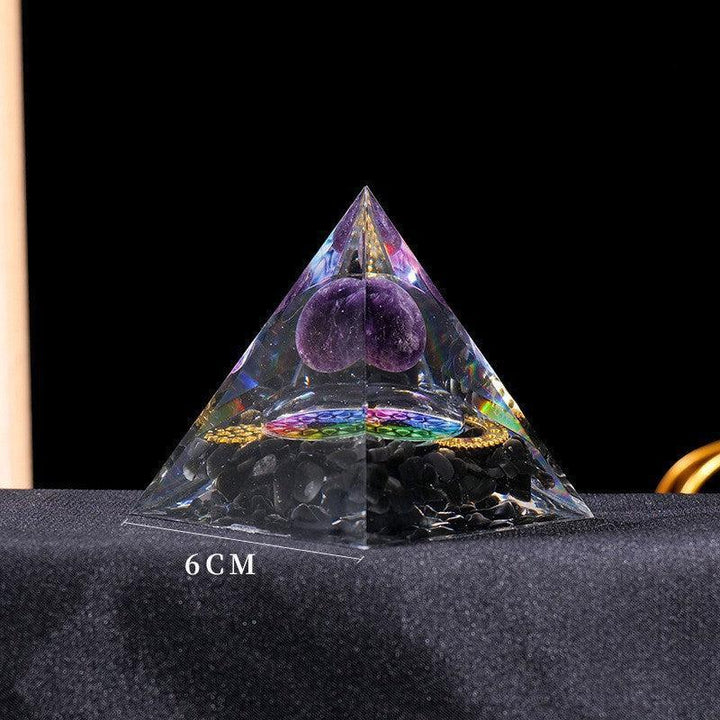 details of crystal tower pyramid ornament resin energy ornament