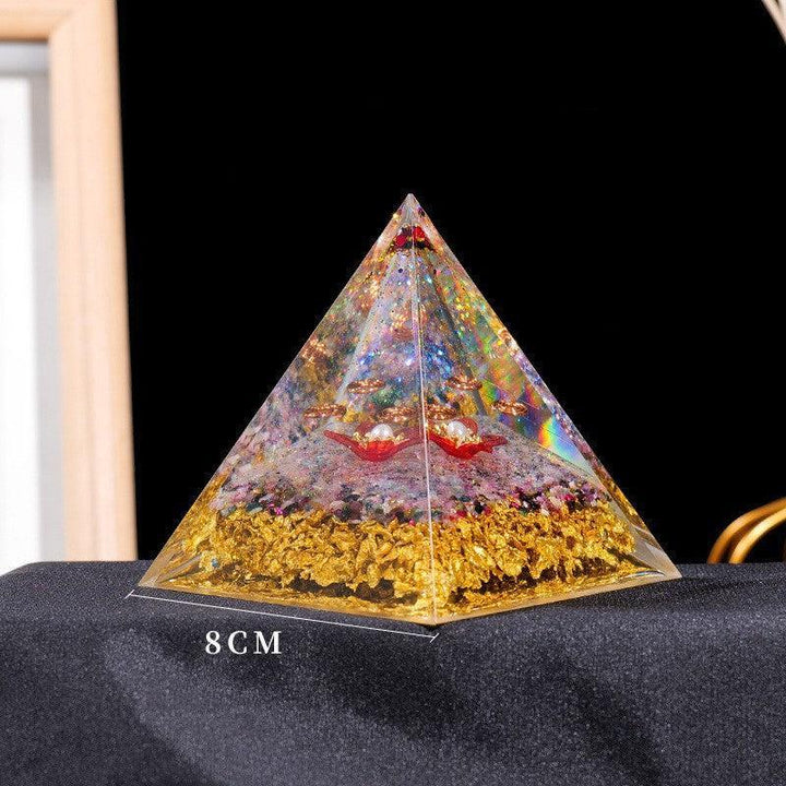 details of crystal tower pyramid ornament resin energy ornament