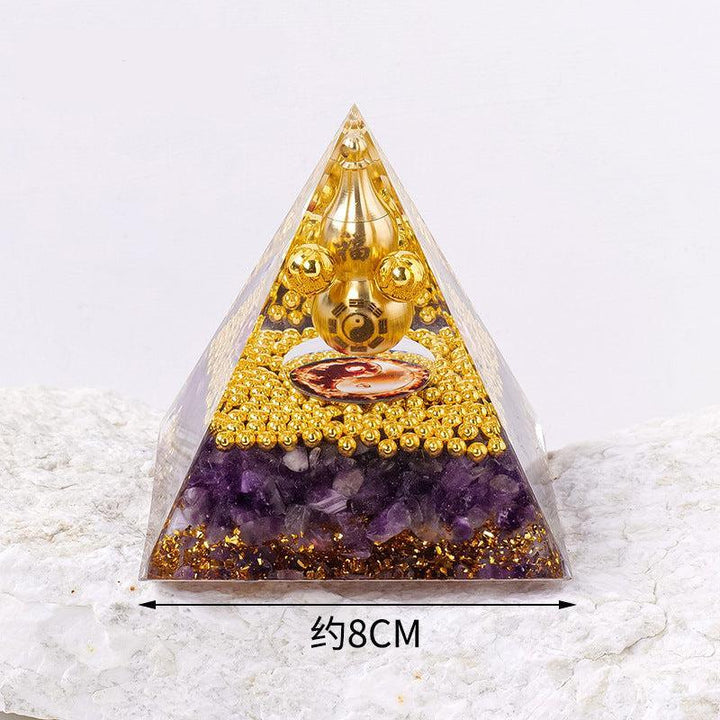 details of crystal tower pyramid ornament resin energy ornament