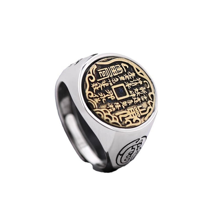 daoist-shan-gui-hua-qian-adjustable-silver-ring-for-protection