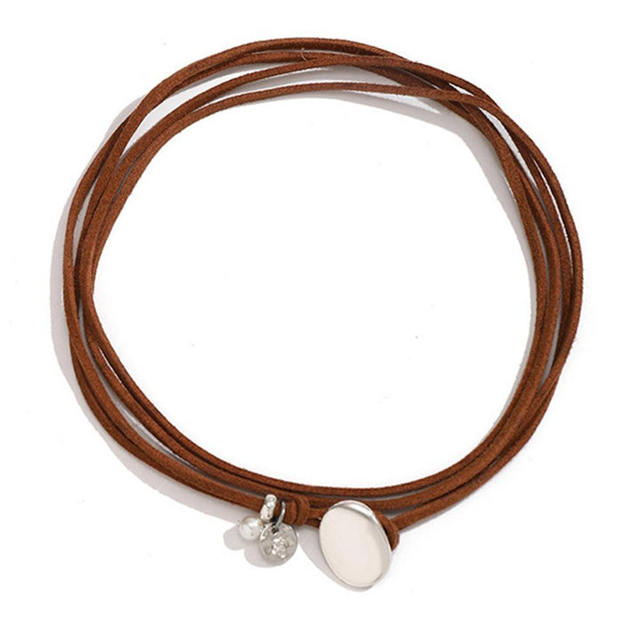 a brown double layer wrap necklace