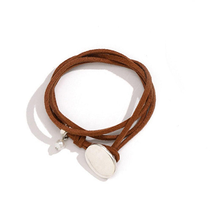 a brown double layer wrap bracelet