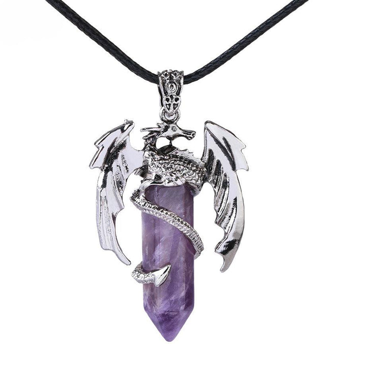 dragon shaped crystal stone pendant spirit pendulum pendant