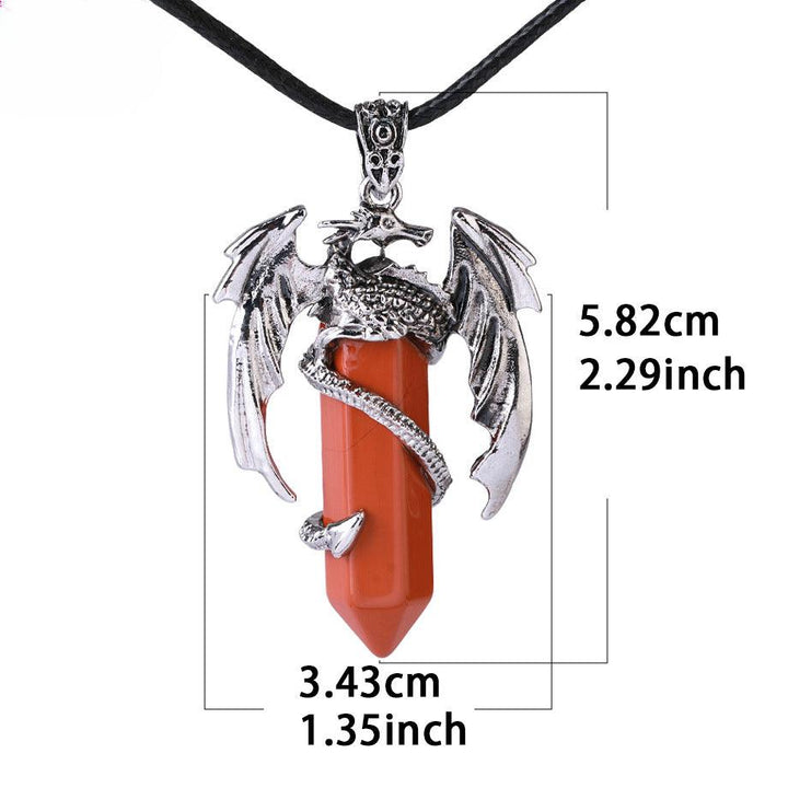 size of dragon shaped crystal stone pendant spirit pendulum pendant