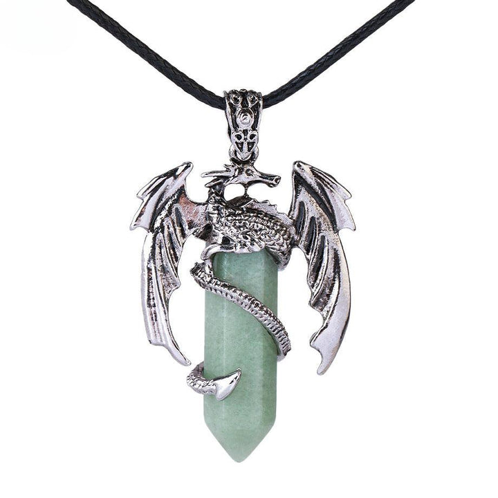 details of dragon shaped crystal stone pendant spirit pendulum pendant