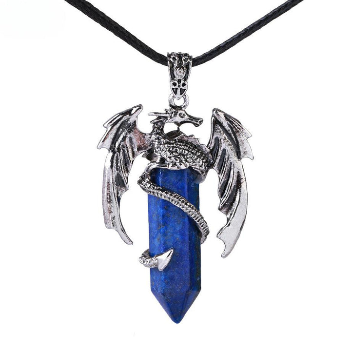 details of dragon shaped crystal stone pendant spirit pendulum pendant