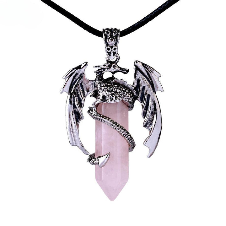 details of dragon shaped crystal stone pendant spirit pendulum pendant