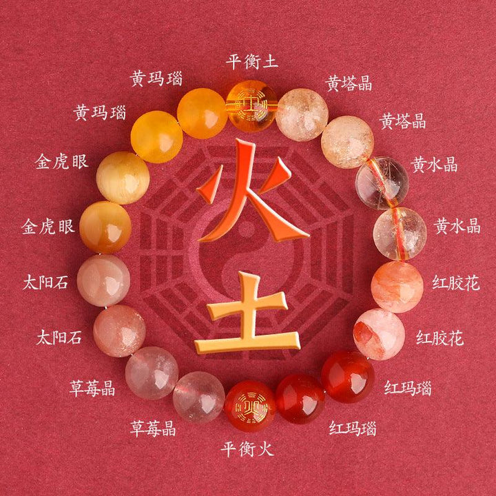 details of fire and earth element bracelet five elements feng shui bracelet