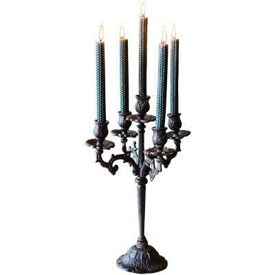 five heads american country romantic iron candlestick