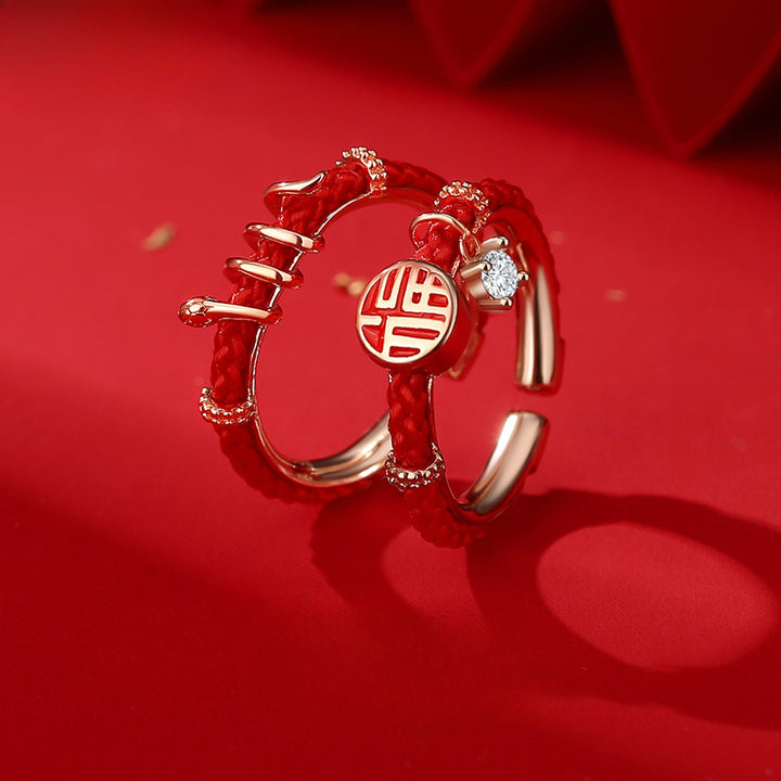 fu character snake shape year of the snake harmony ring