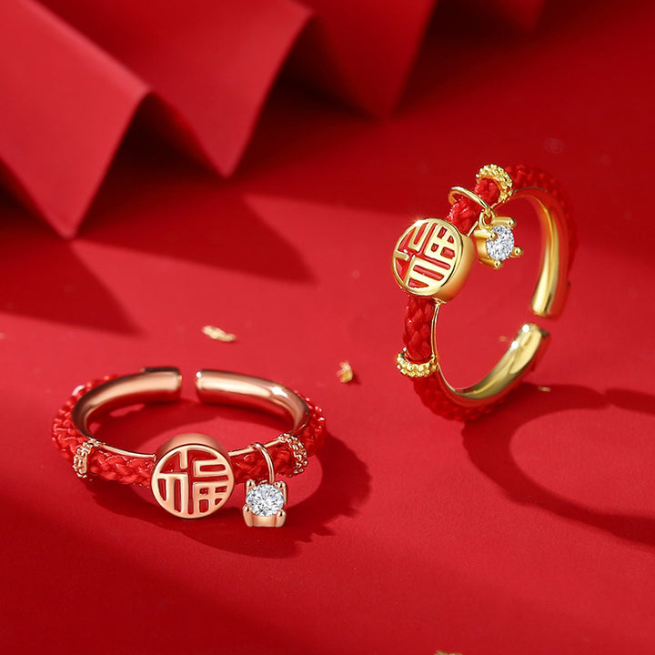 fu character snake shape year of the snake harmony ring