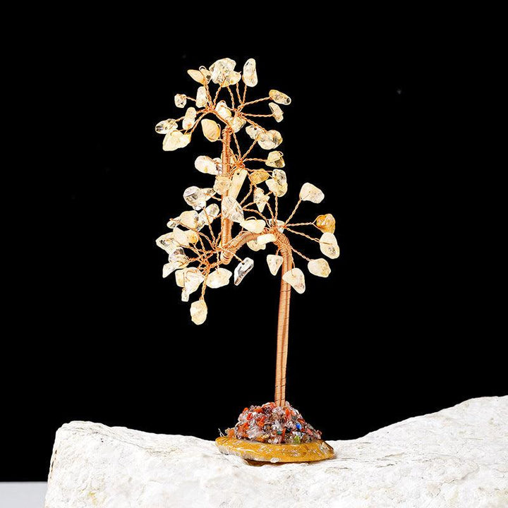 citrine geometric trunk shaped crystal bonsai tree