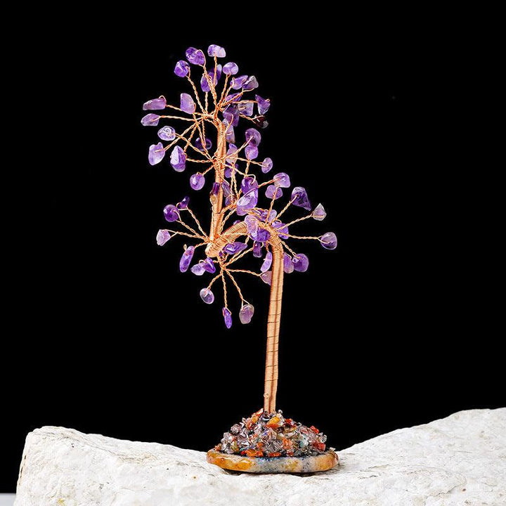 amethyst geometric trunk shaped crystal bonsai tree