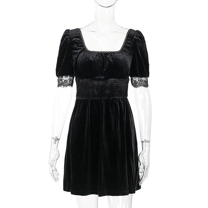 gothic dark black sleeve dress