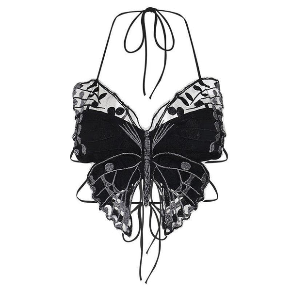 a gothic sexy butterfly lace camisole top sleeveless vest