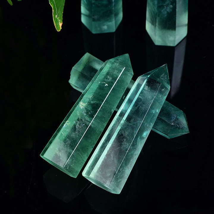 details of green fluorite tower feng shui hexagonal fluorite crystal raw stone tower