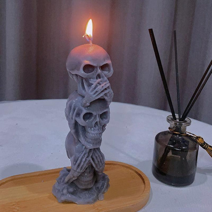 halloween gothic grey skull aromatherapy scented candles