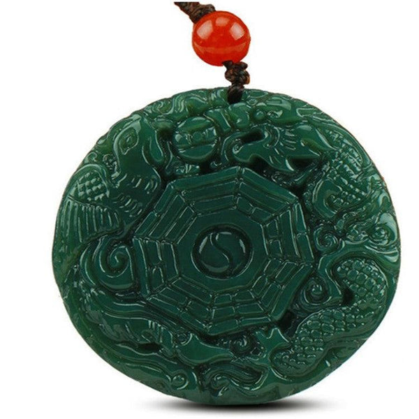 hetian green jade dragon and phoenix bague pattern jade