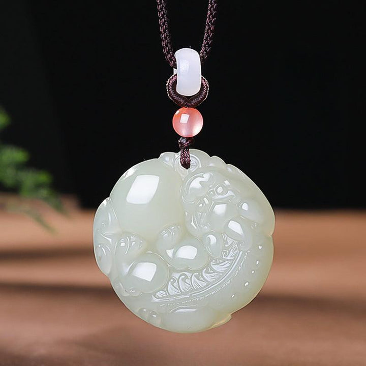 details of hetian jade money pixiu pendant natural jade couple necklace