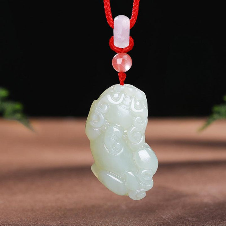 details of hetian jade money pixiu pendant natural jade couple necklace