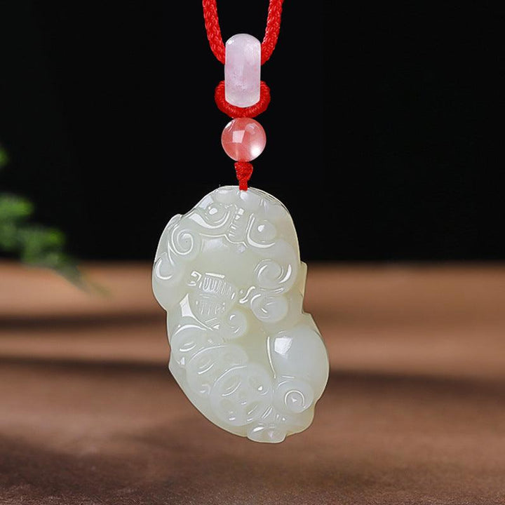 details of hetian jade money pixiu pendant natural jade couple necklace