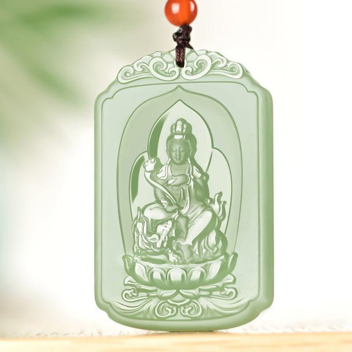 details of hetian jade pendant buddha of the chinese zodiac necklace