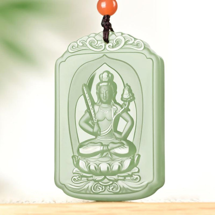 details of hetian jade pendant buddha of the chinese zodiac necklace