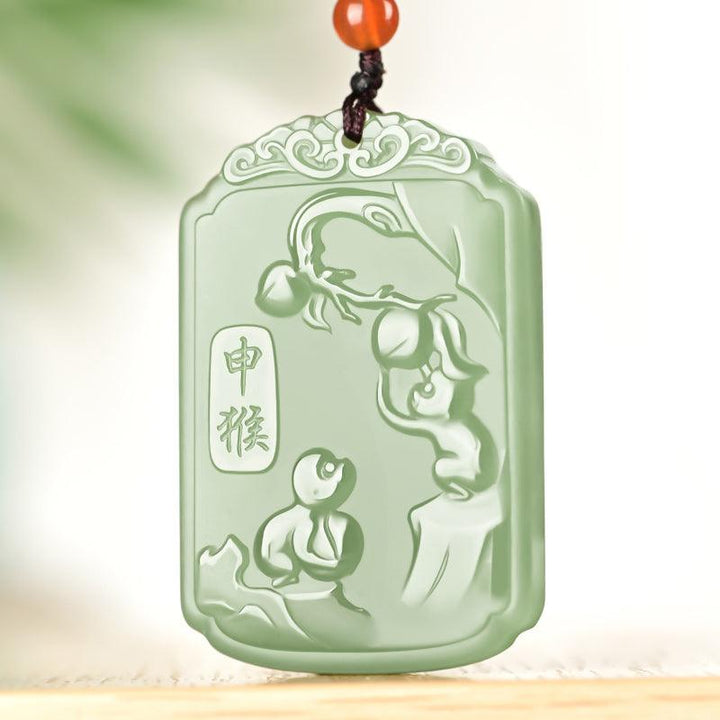 details of hetian jade pendant buddha of the chinese zodiac necklace