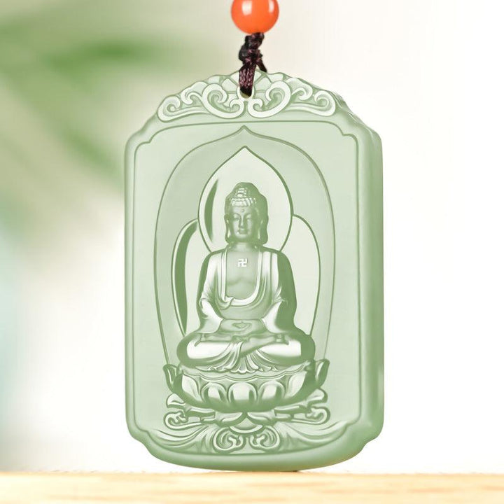 details of hetian jade pendant buddha of the chinese zodiac necklace