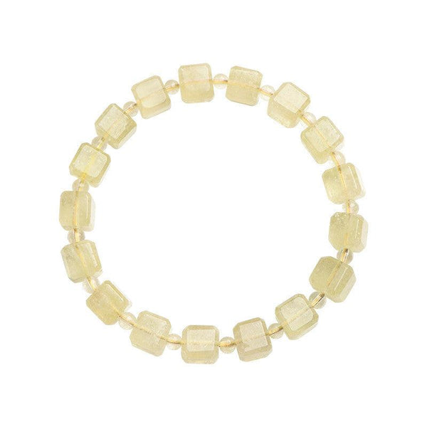 libyan gold tektite cube design crystal bracelet