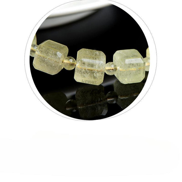 libyan gold tektite cube design crystal bracelet