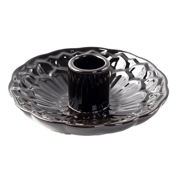 black lotus flower shape ceramic incense burner base burning tray