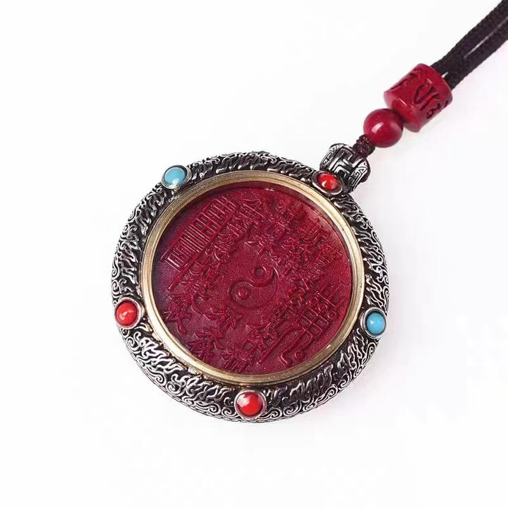 lunar new year cinnabar taoist shan gui hua qian pendant