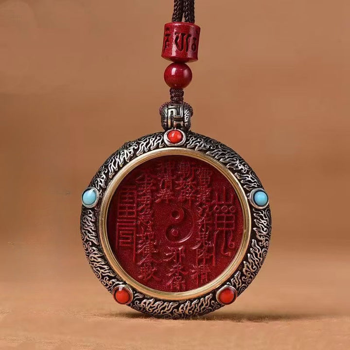 lunar new year cinnabar taoist shan gui hua qian pendant