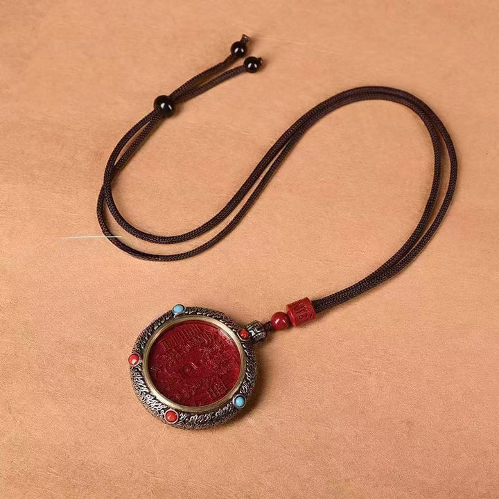 lunar new year cinnabar taoist shan gui hua qian pendant