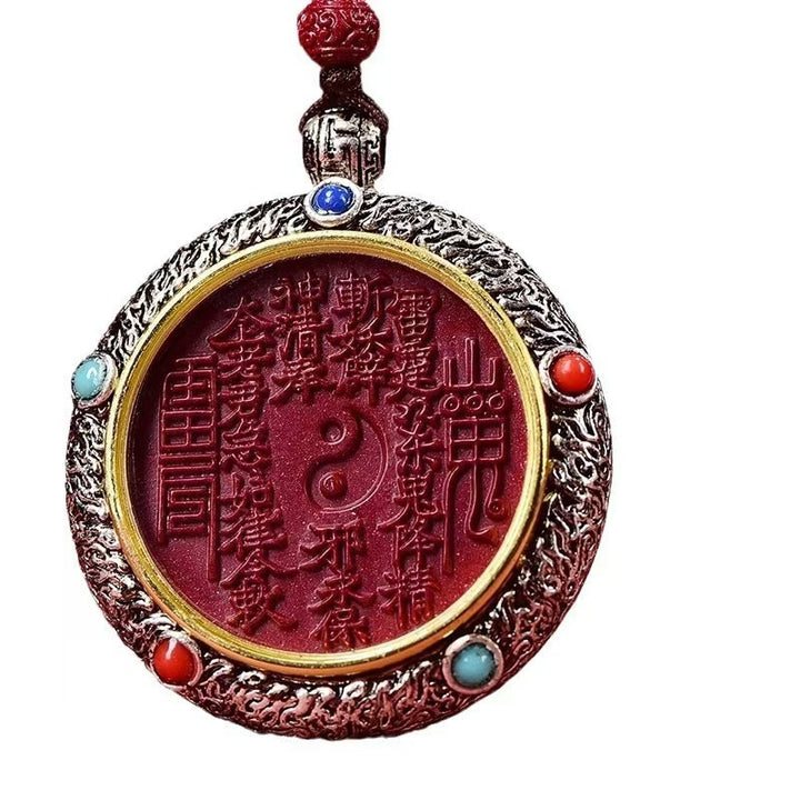 lunar new year cinnabar taoist shan gui hua qian pendant