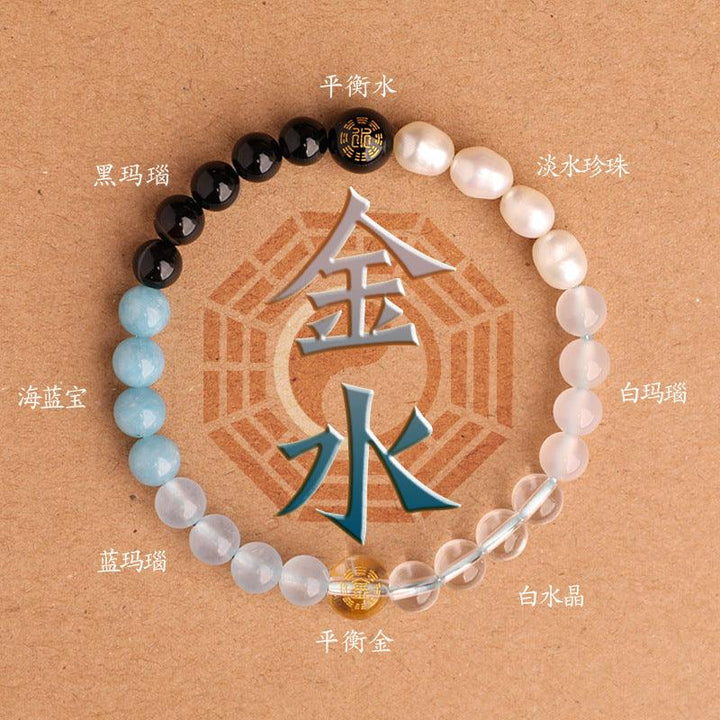 size of metal and water element bracelet five elements feng shui bracelet