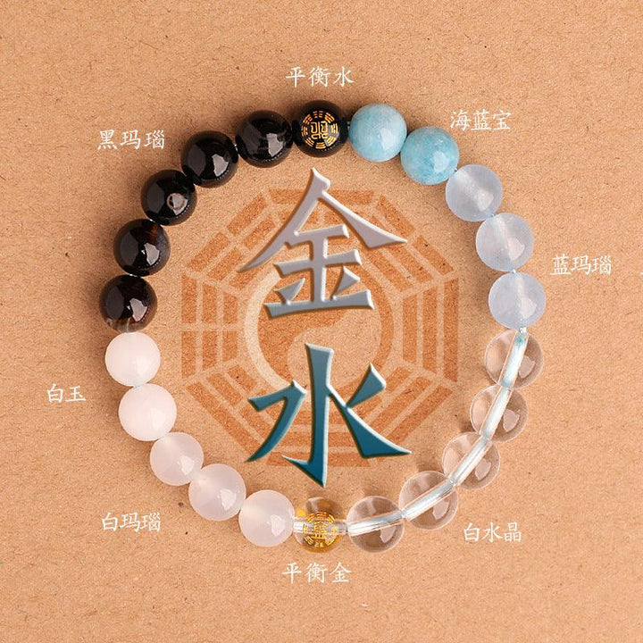 size of metal and water element bracelet five elements feng shui bracelet