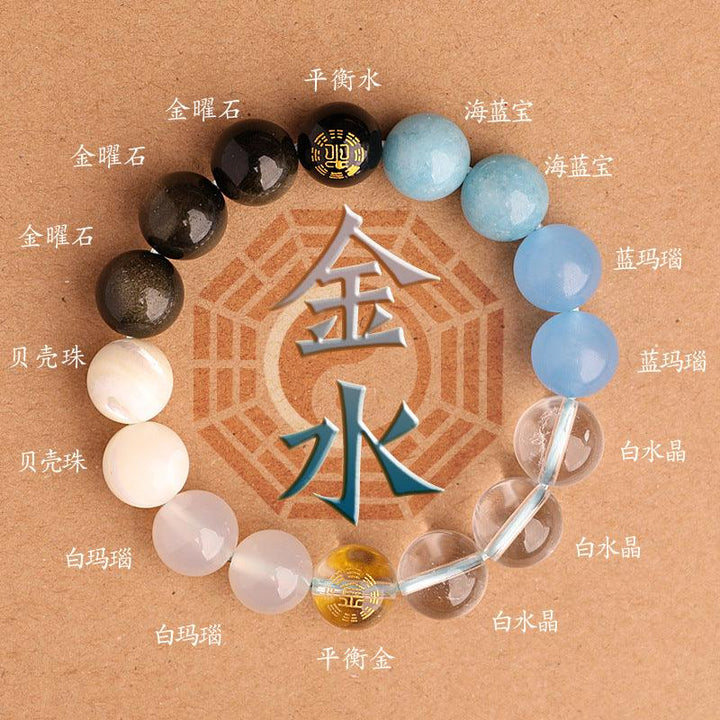 size of metal and water element bracelet five elements feng shui bracelet