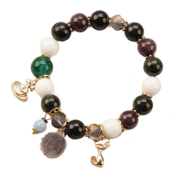 mixed colors natural crystals healing stone bracelet