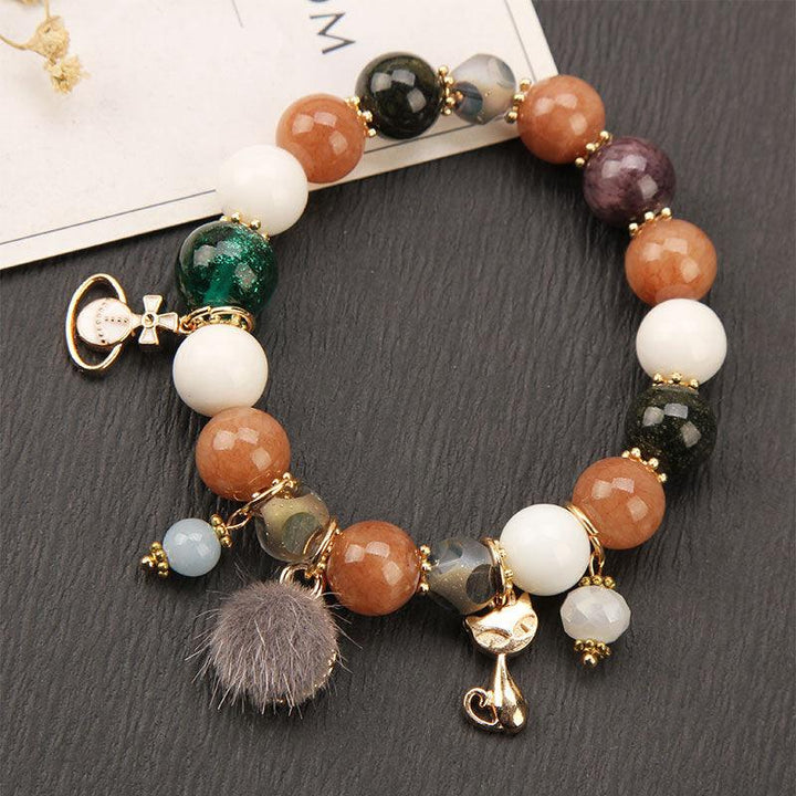 mixed colors natural crystals healing stone bracelet on the box